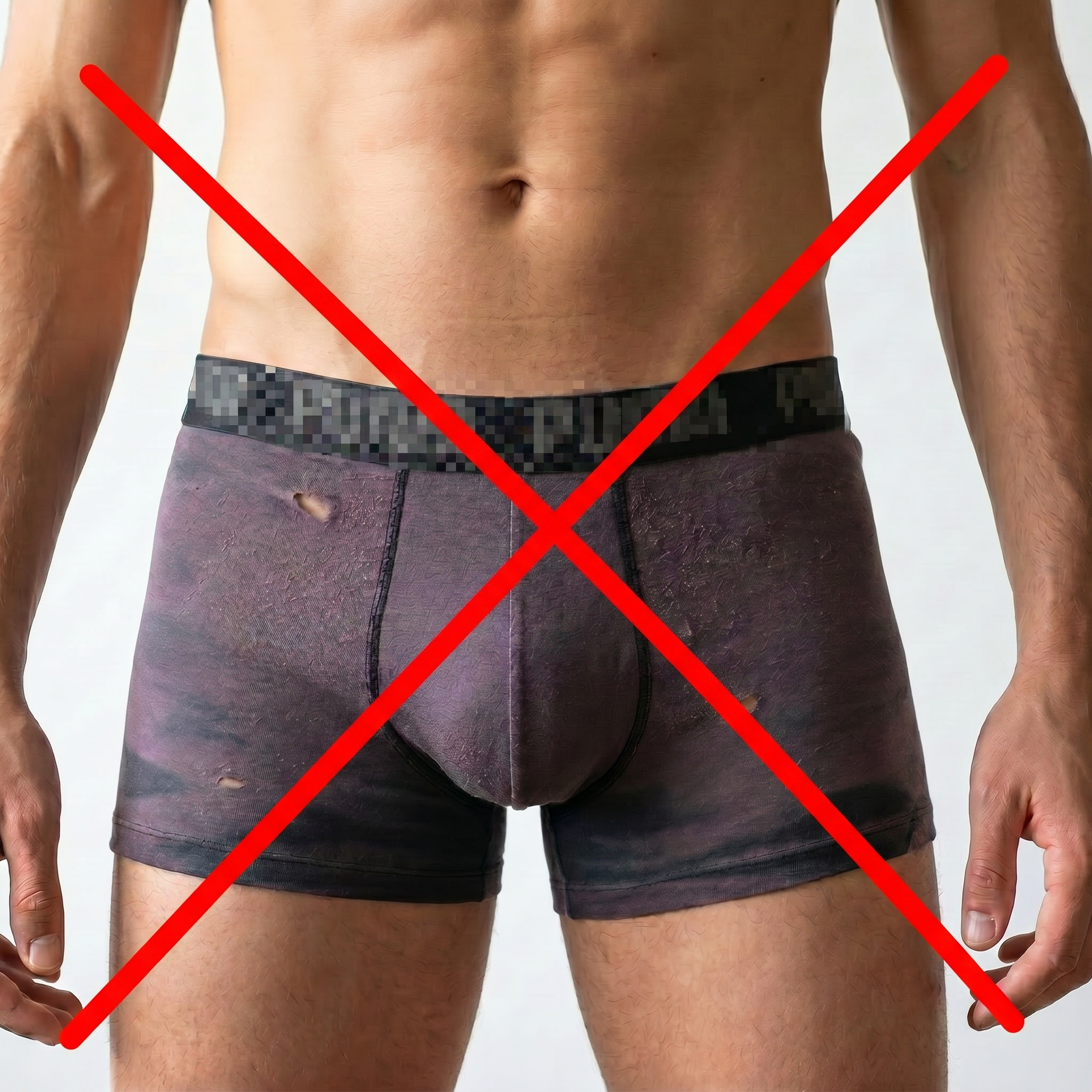 billige Boxershorts mit Löchern und Verwaschung