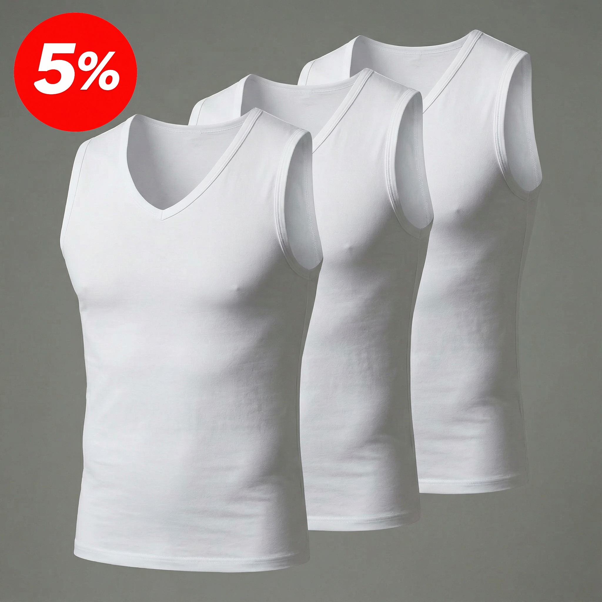 Tanktop Herren Weiß Set Sale 