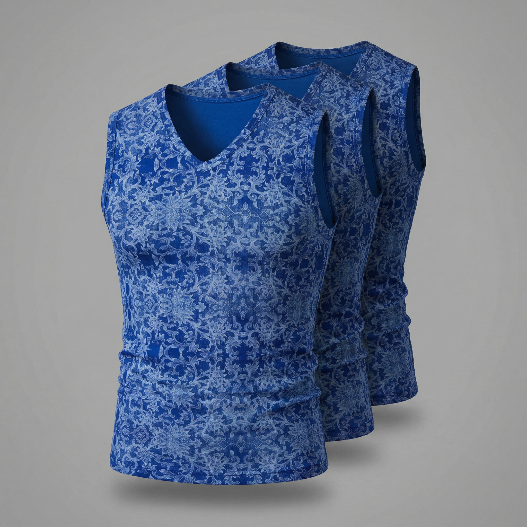 3er Set Tanktop Herren blau