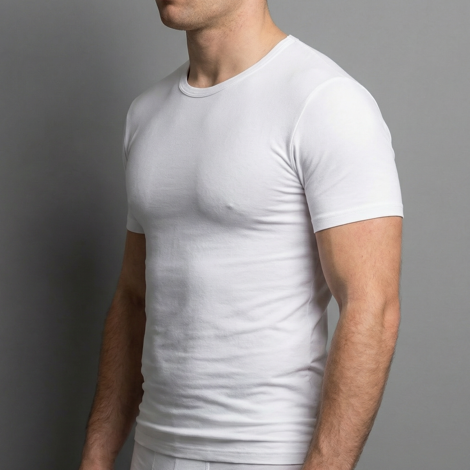 hochwertiges T-Shirt Herren Weiß