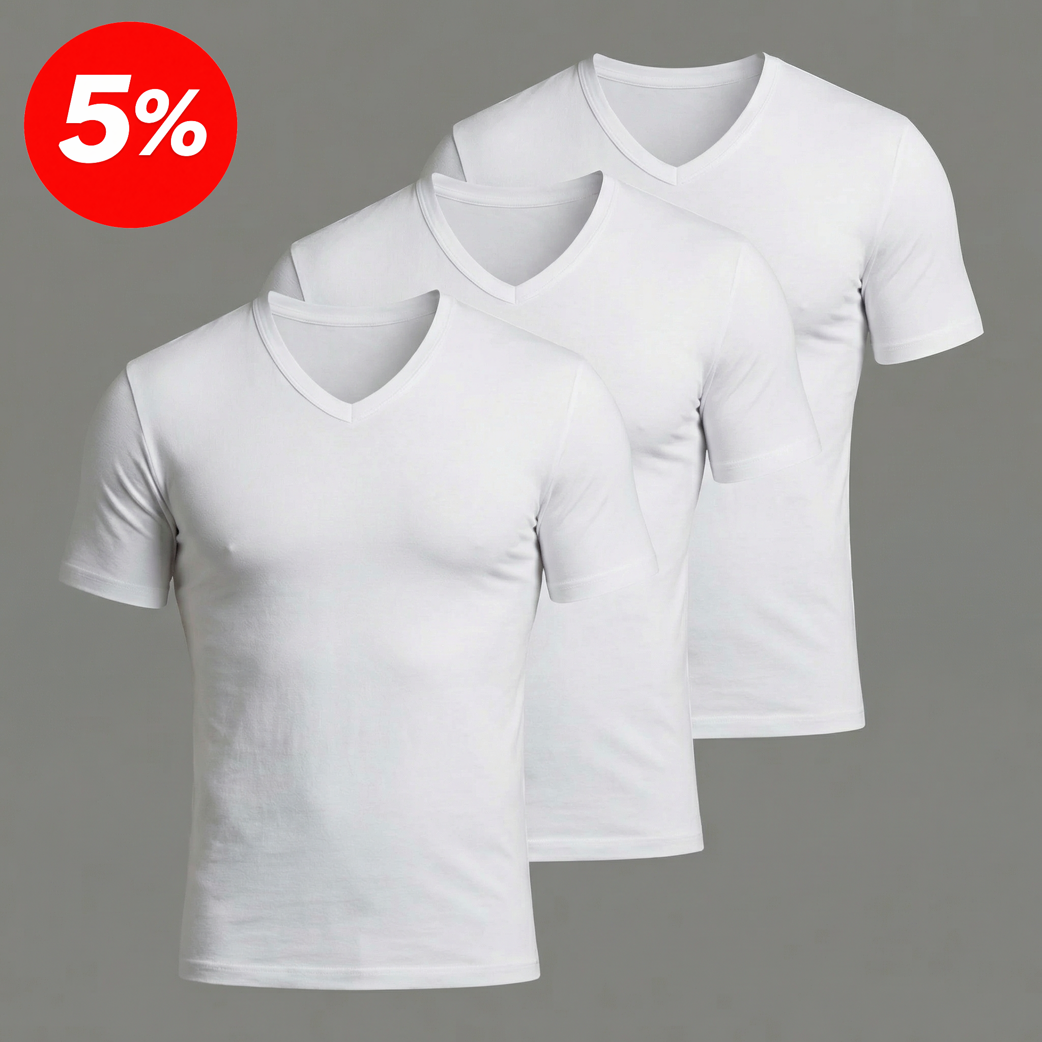 V-Ausschnitt T-Shirt Set Sale Herren