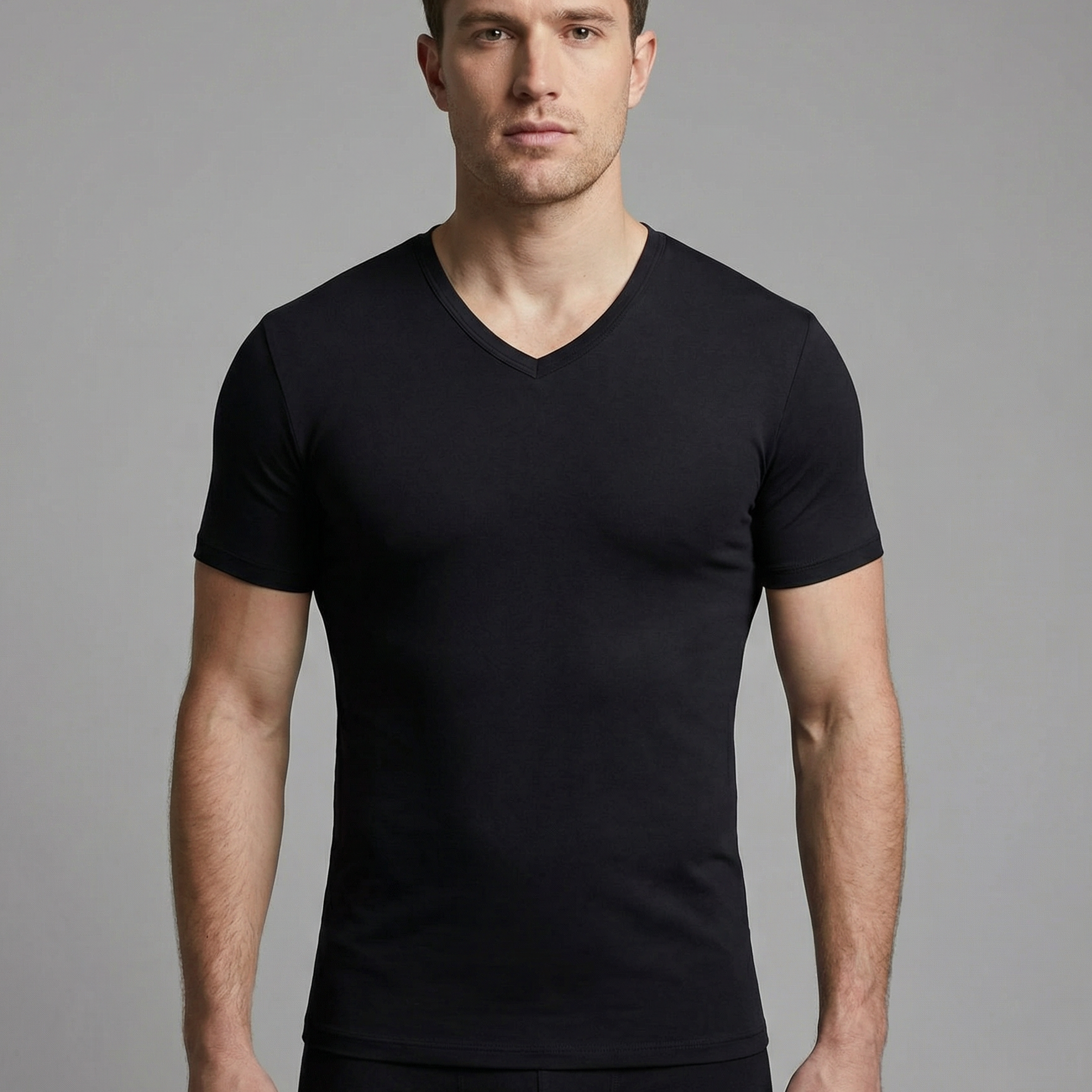 V-Ausschnitt Shirt Herren Made in Germany