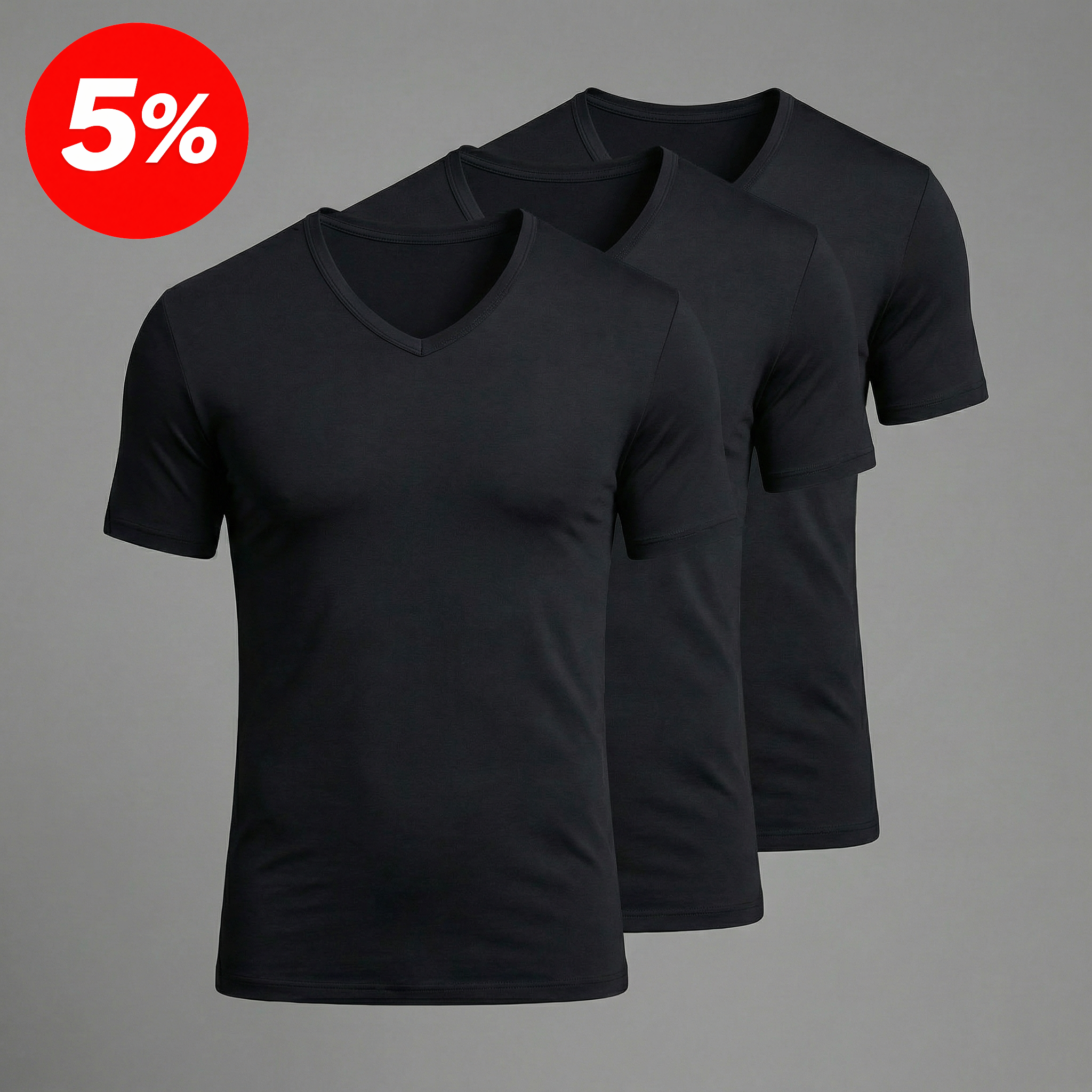 V-Ausschnitt T-Shirt Herren Set Sale