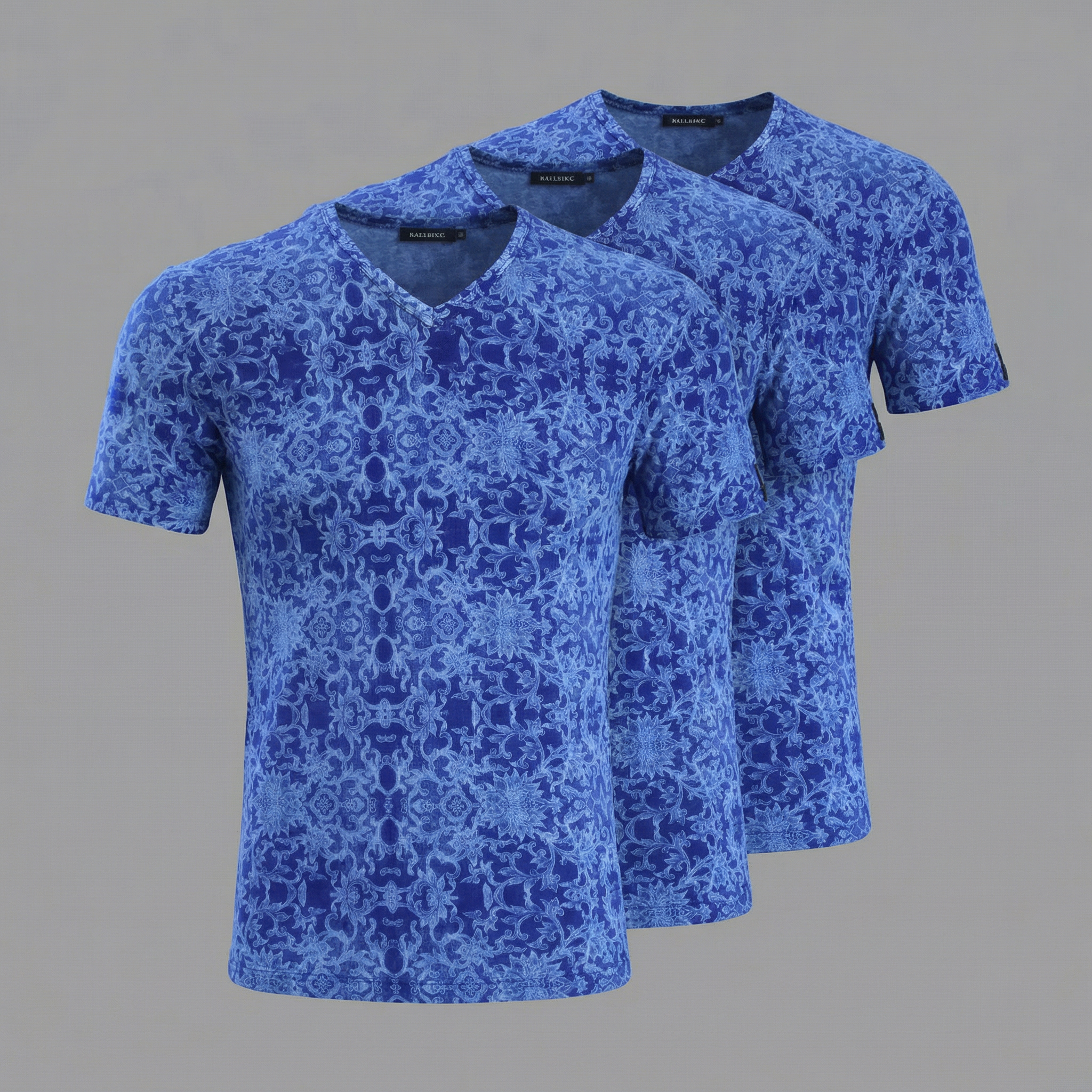 3er Set Unterhemd Herren Blau aus Mikrofaser