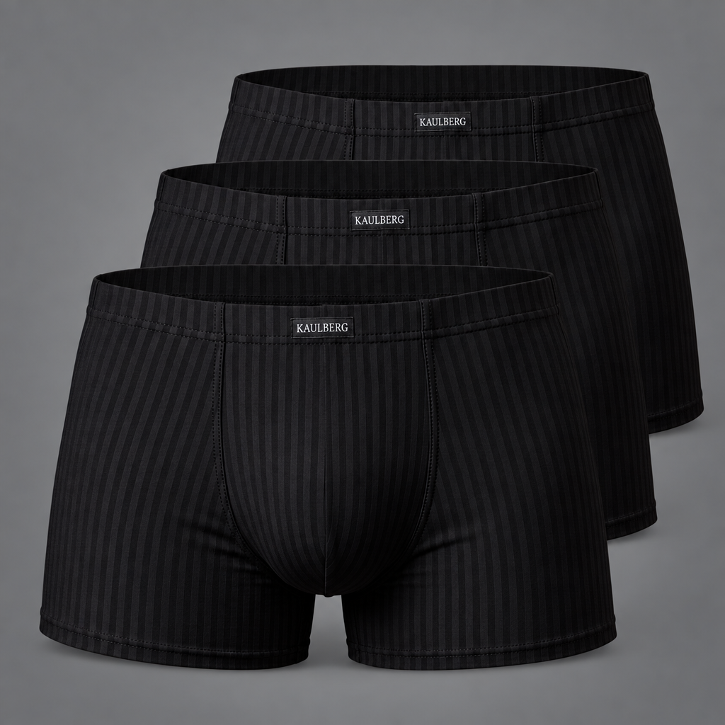 Herren Boxershorts Schwarz gestreift