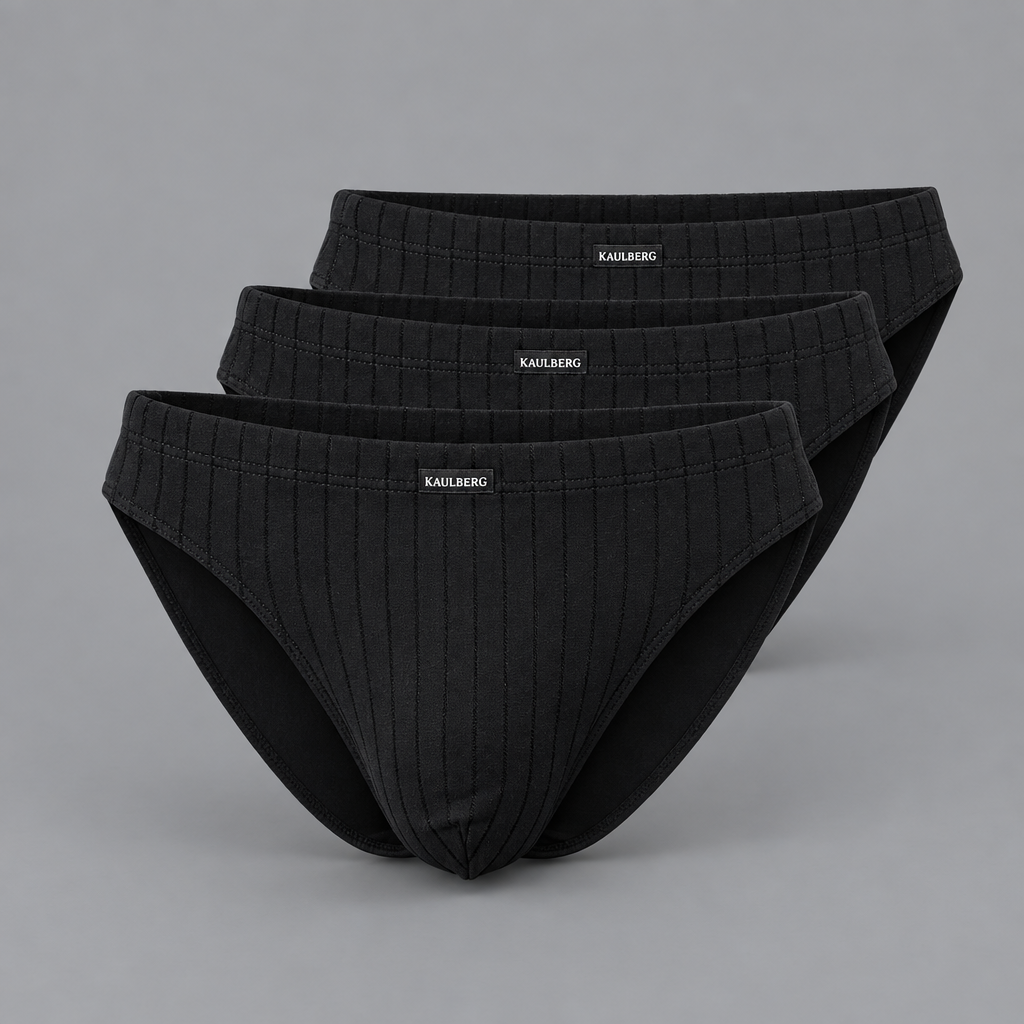 Slip Herren Schwarz Linien - Made in Germany