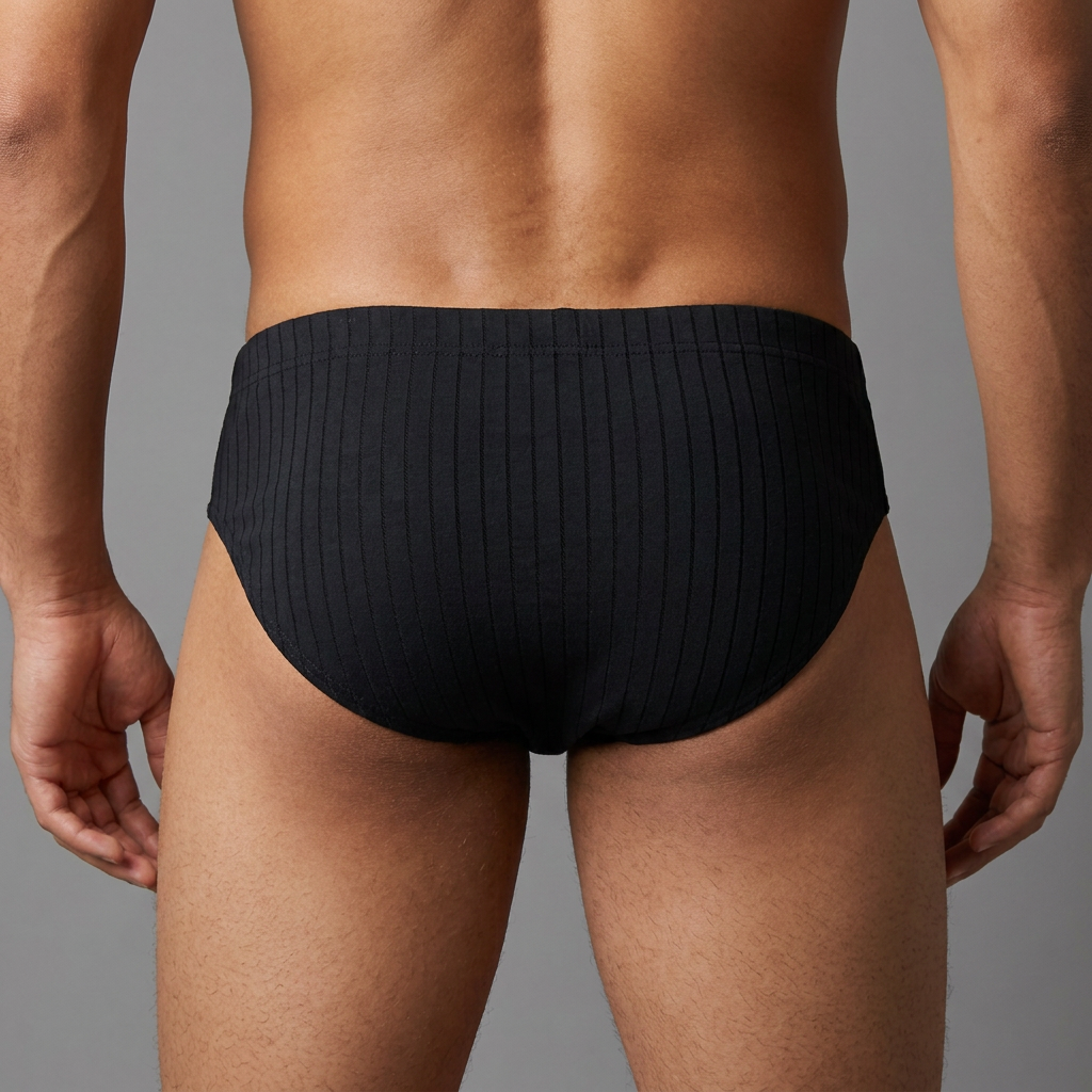 Slip Herren Schwarz Linien - Made in Germany