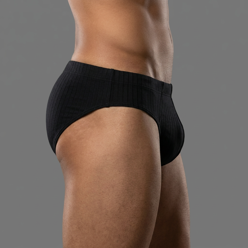 Slip Herren Schwarz Linien - Made in Germany