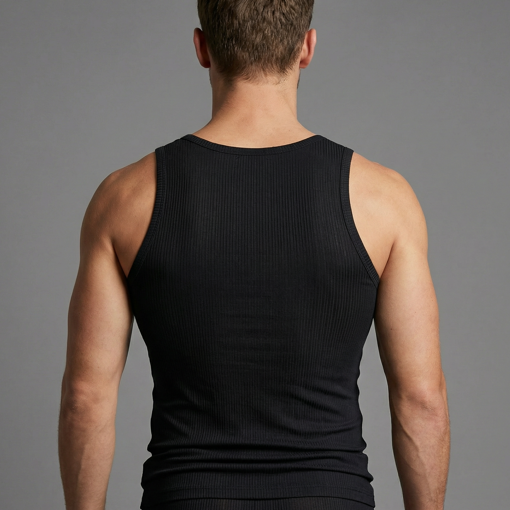 Tanktop Herren Atmungsaltiv schwarz aus Mikrofaser